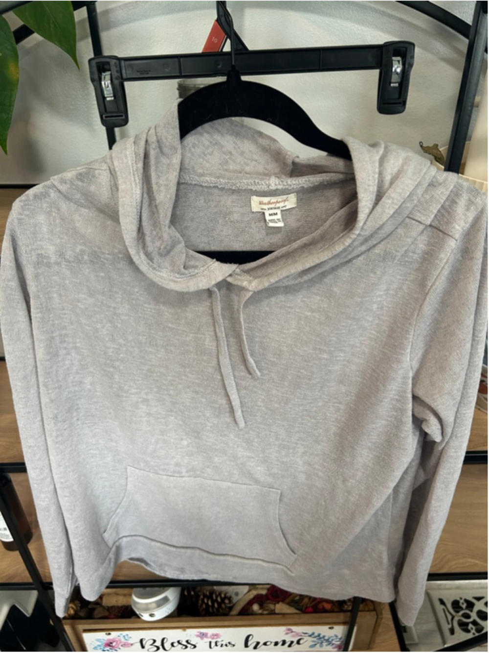 Women's Weatherproof Gray Hoodie Sweatshirt Standard M